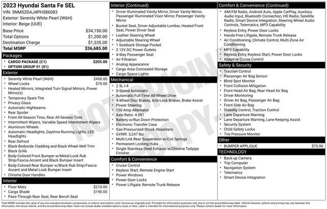 Used 2023 White Hyundai SEL image 36