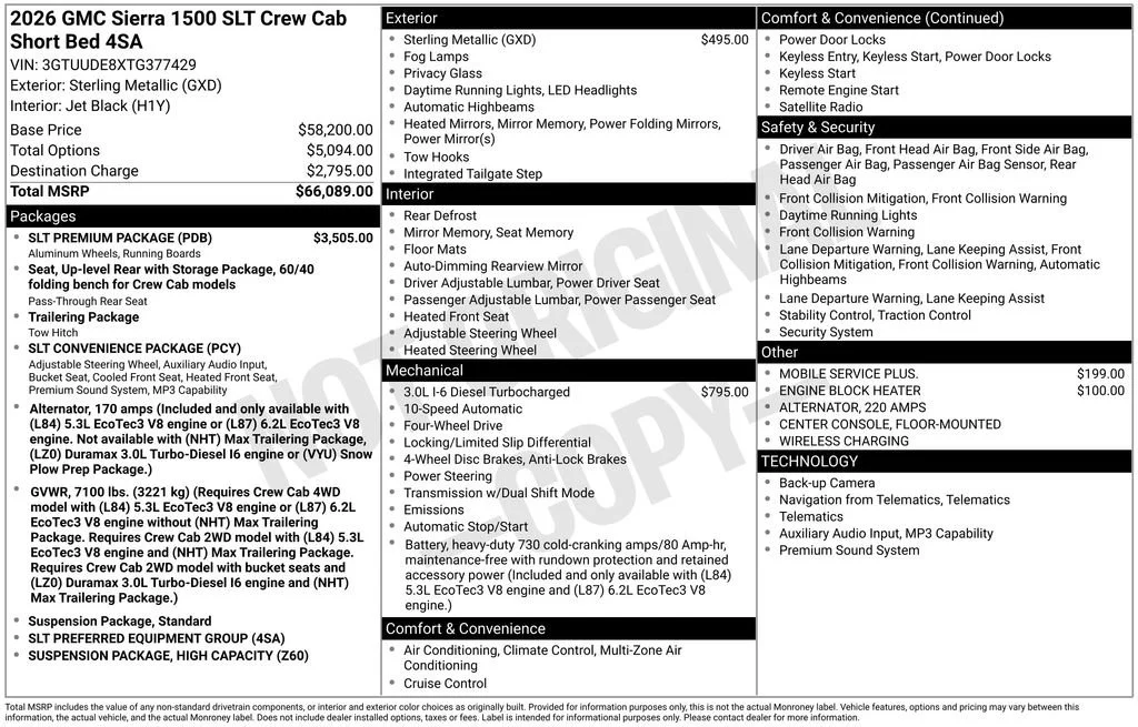 2026 GMC Sierra 4WD Crew Cab Short Box SLT's photo