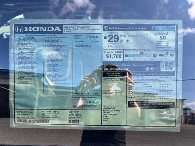 New 2026 Crystal Black Pearl Honda EX image 30