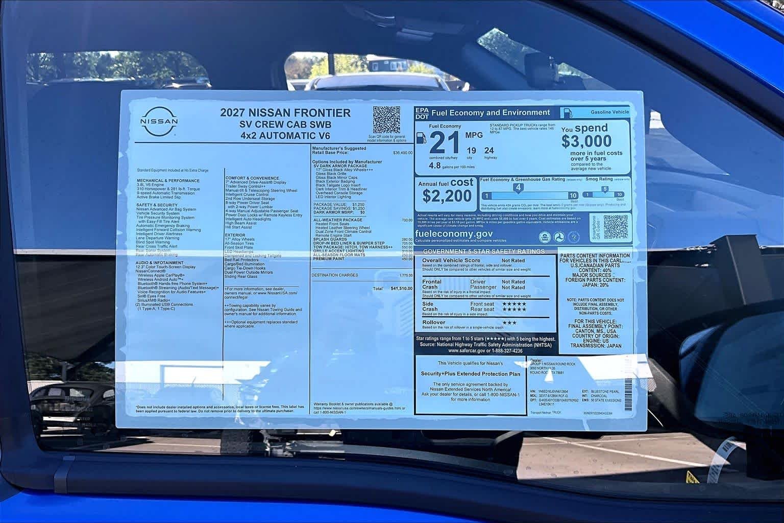 New 2027 Bluestone Pearl Nissan SV image 19