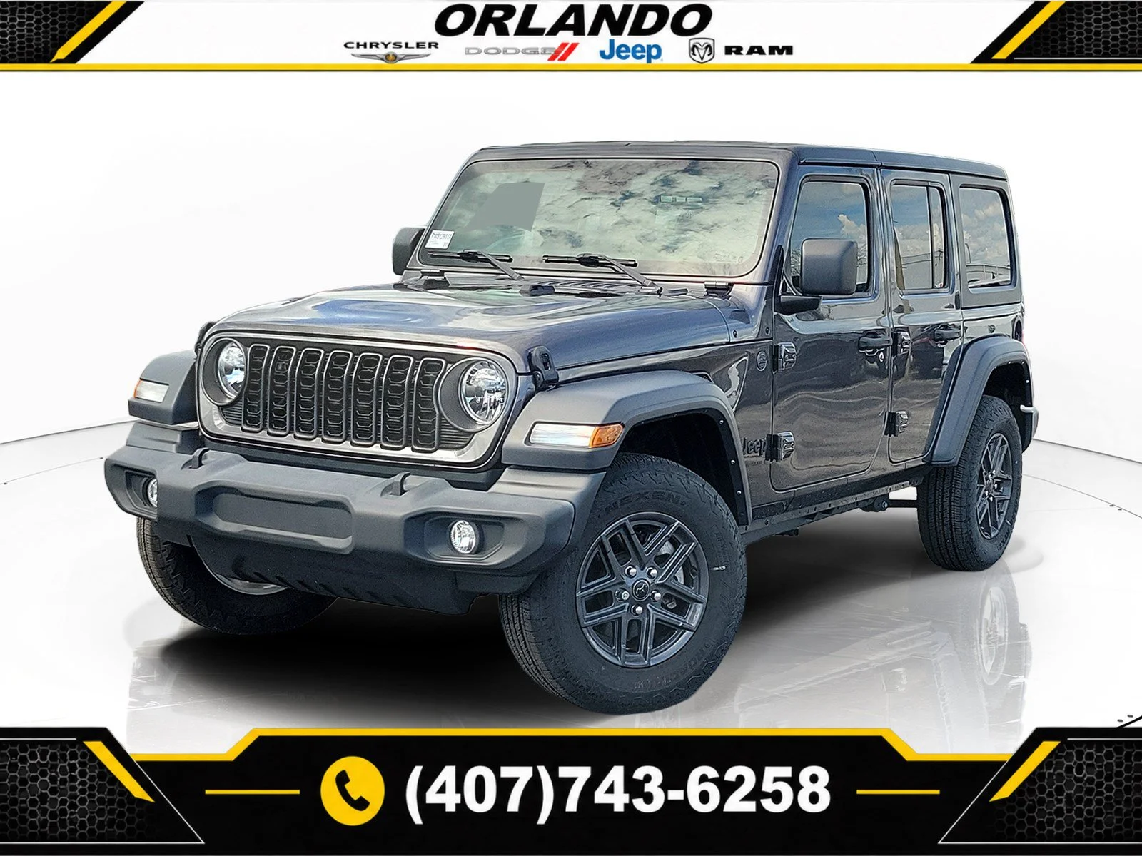 Used 2024 Granite Crystal Metallic Clearcoat Jeep Sport S image 1