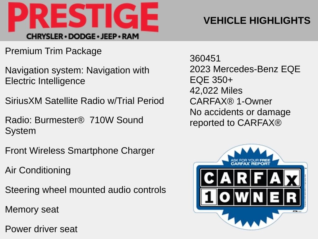 Used 2023 Mercedes-Benz EQE Base with VIN W1KEG2BB2PF031159 for sale in Las Vegas, NV