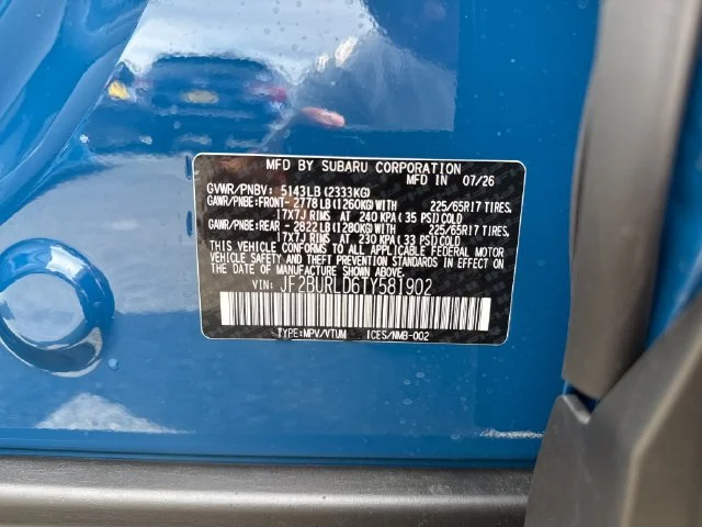 New 2026 GEYSER BLUE Subaru Wilderness image 19