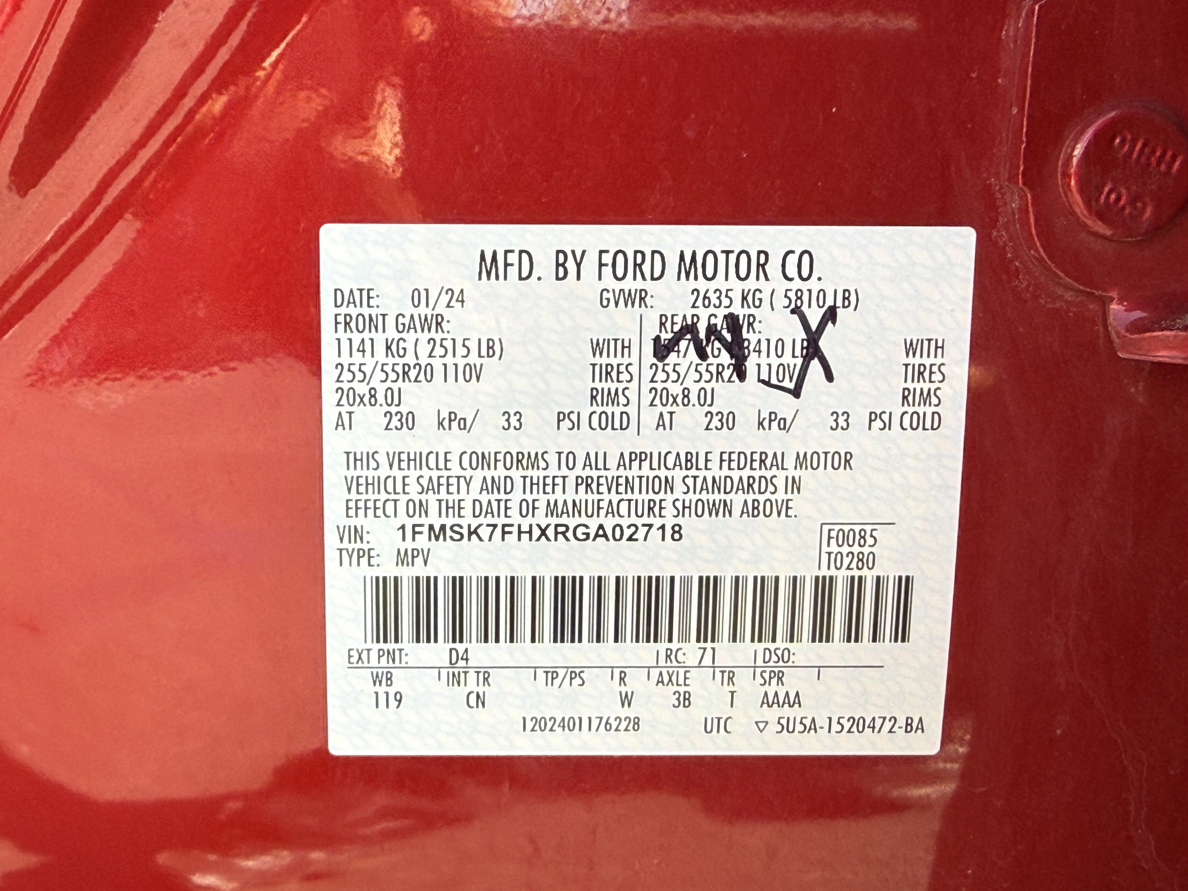 Used 2024 Rapid Red Metallic Tinted Clearcoat Ford Limited image 33