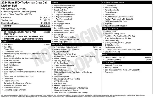 Used 2024 Bright White Clearcoat Ram Tradesman image 38