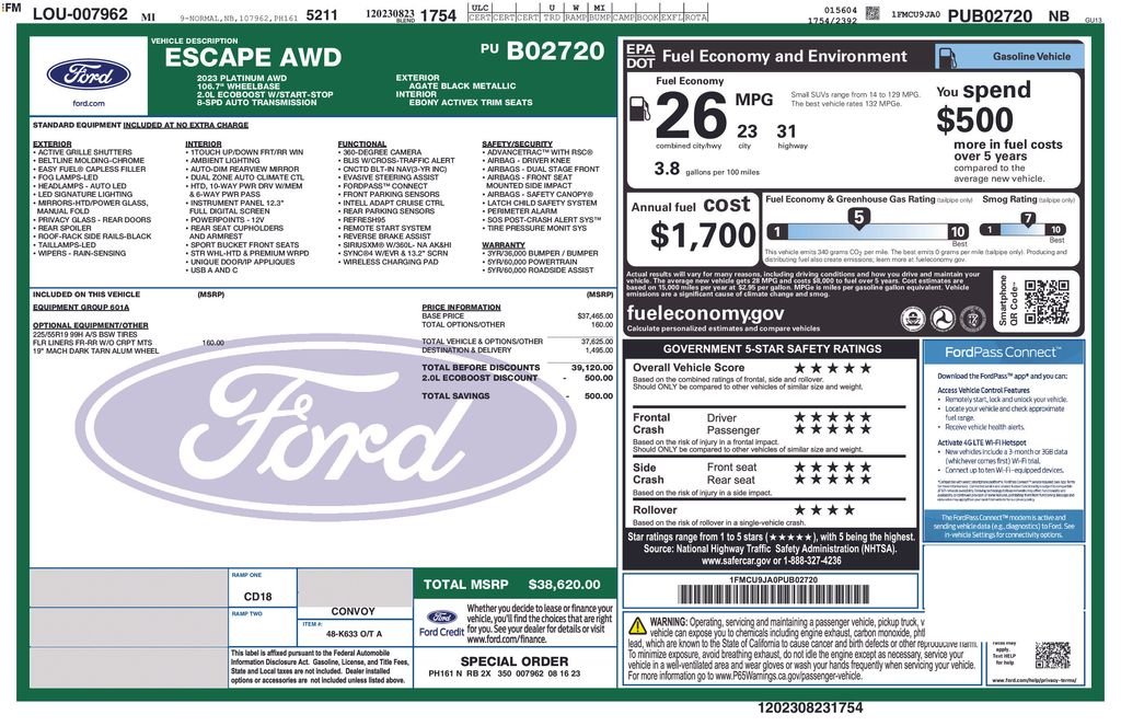 Used 2023 Black Metallic Ford Platinum image 33