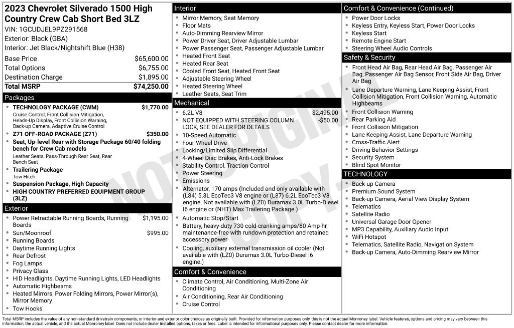 Used 2023 Black Chevrolet High Country image 20
