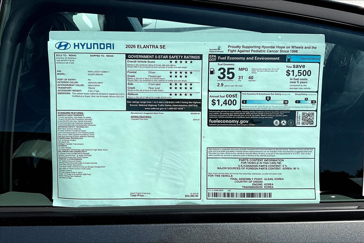 New 2026 Gray Hyundai SE image 12