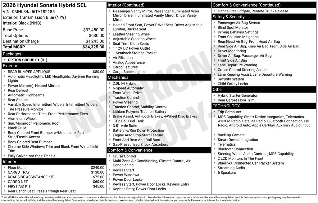 New 2026 Blue Hyundai SEL image 23