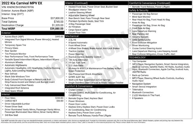 Used 2022 Black Kia EX image 37