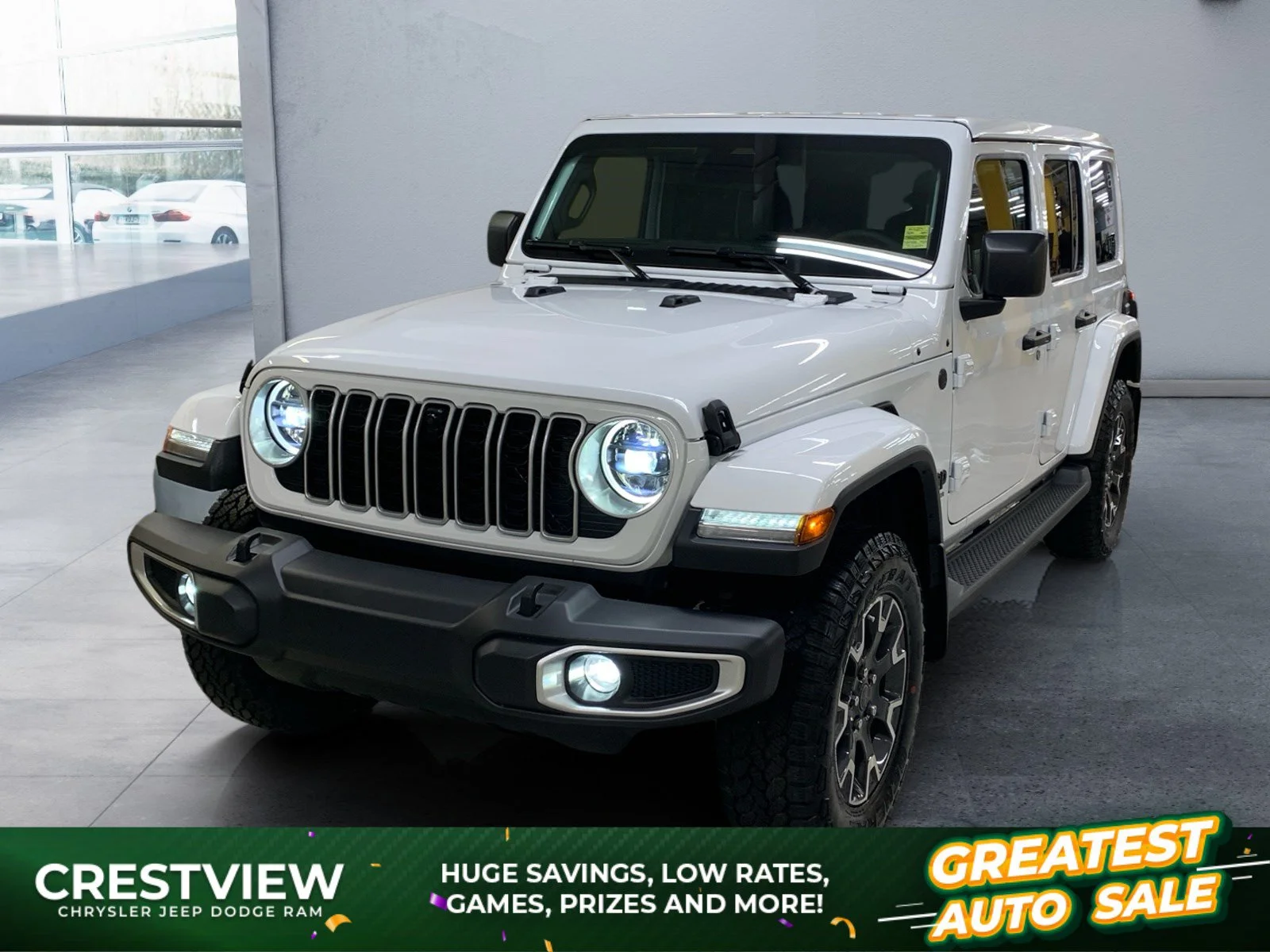New 2026 Bright White Jeep Sahara image 1
