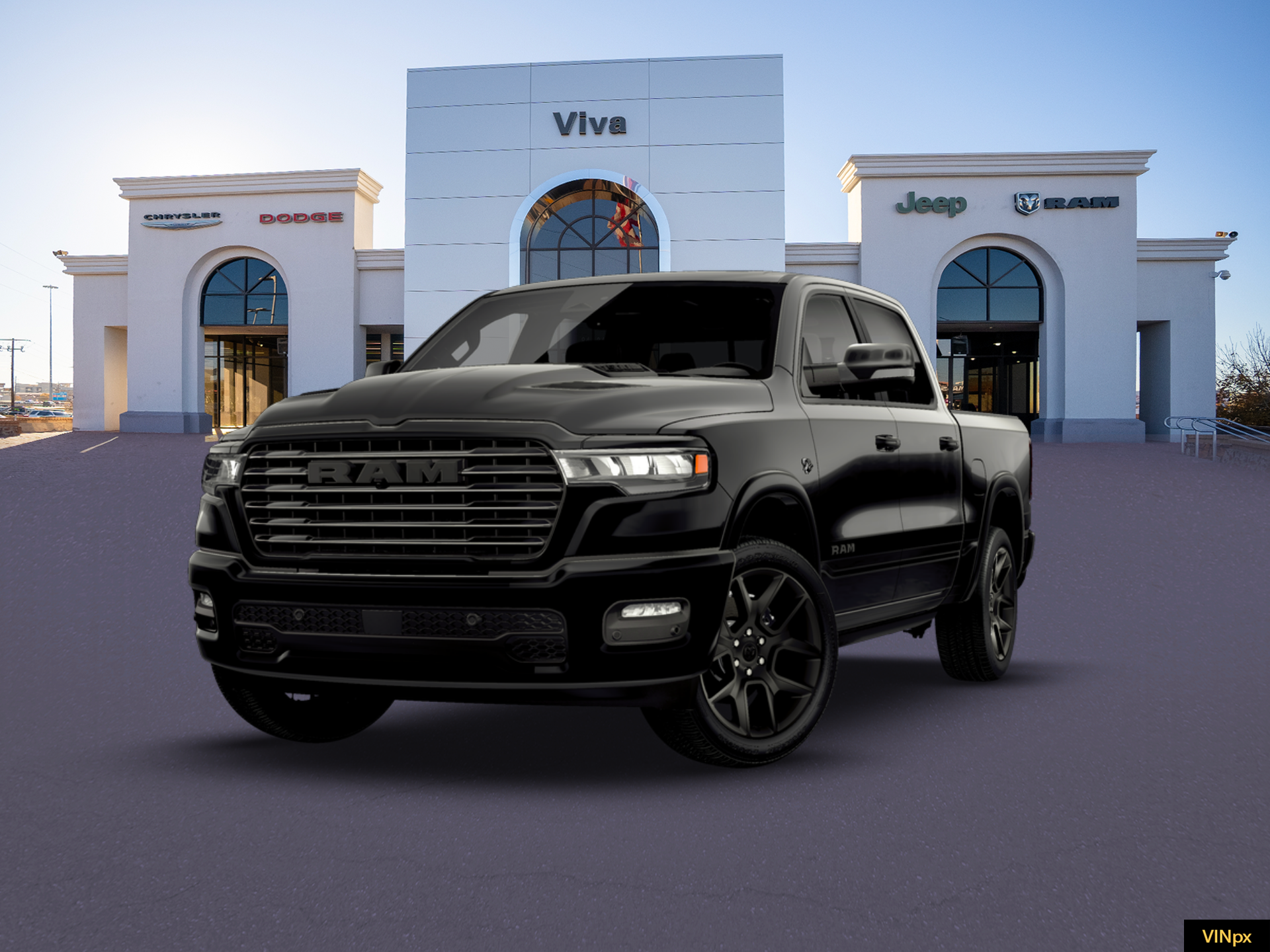 New 2026 Diamond Black Crystal Pearl-Coat Exterior Paint RAM Laramie image 1