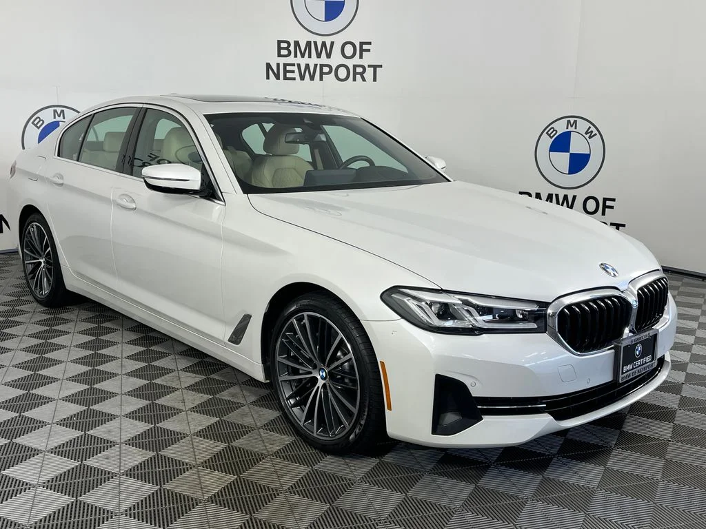 Certified Used 2023 Mineral White Metallic BMW 530i xDrive image 1