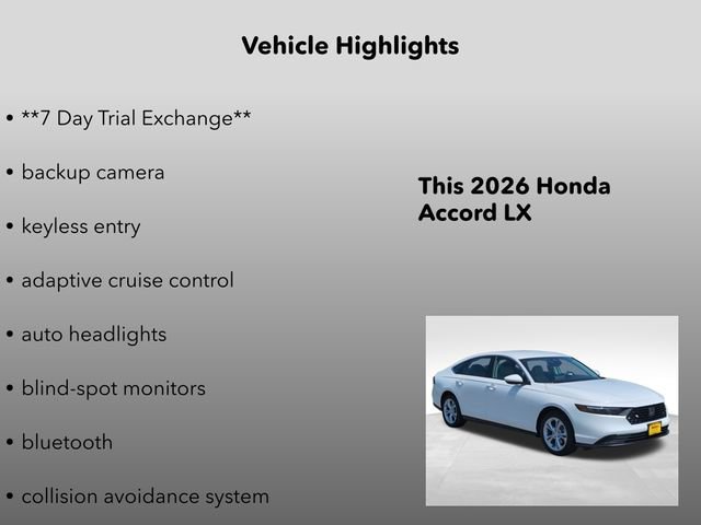 New 2026 Platinum White Pearl Honda LX image 5