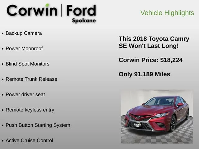 Used 2018 Ruby Flare Pearl Toyota SE image 6