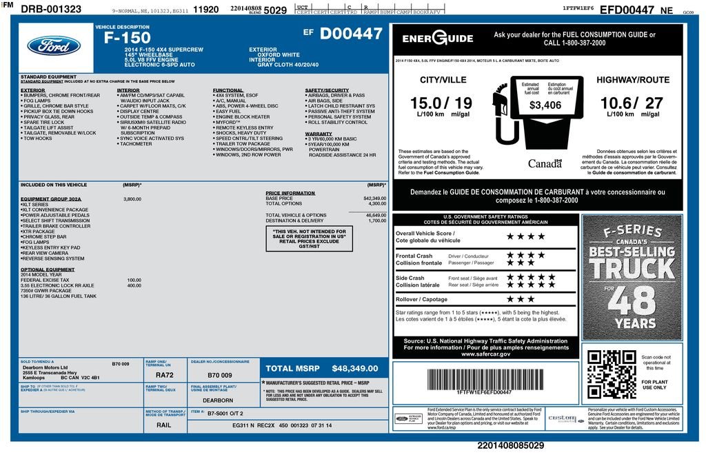Used 2014 Ford F-150 XLT with VIN 1FTFW1EF6EFD00447 for sale in Shelton, WA