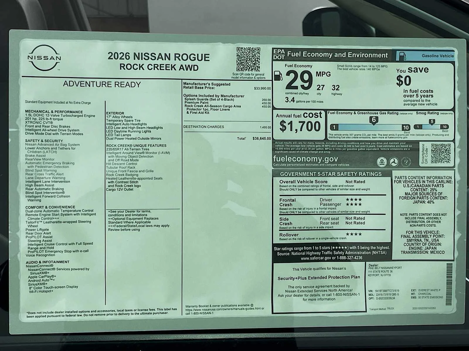 New 2026 Everest White Pearl TriCoat Nissan Rock Creek® image 6