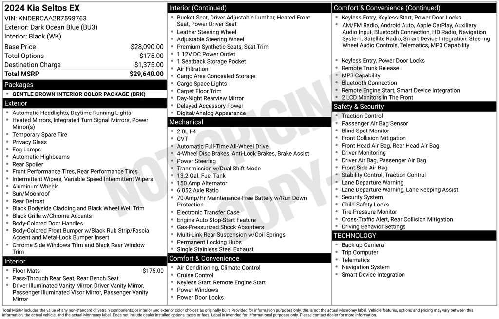 Used 2024 Blue Kia EX image 6