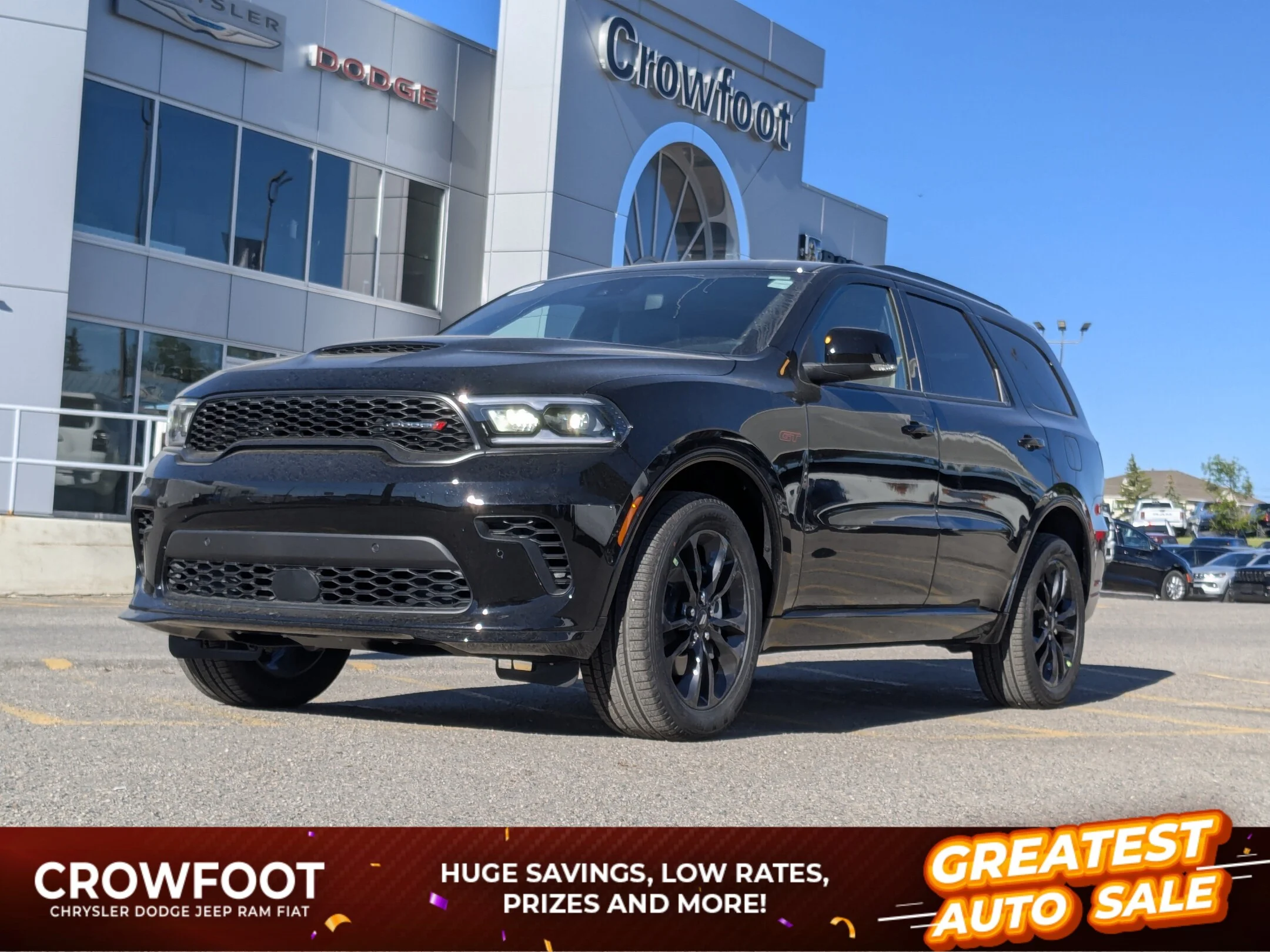 New 2026 Black Dodge GT Plus - - AWD - Ventilated Seats - Trailer Brake Ctrl - 2nd Row Heated Seats & More! image 1