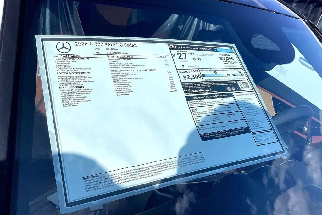 New 2026 Polar White Mercedes-Benz C 300 image 12