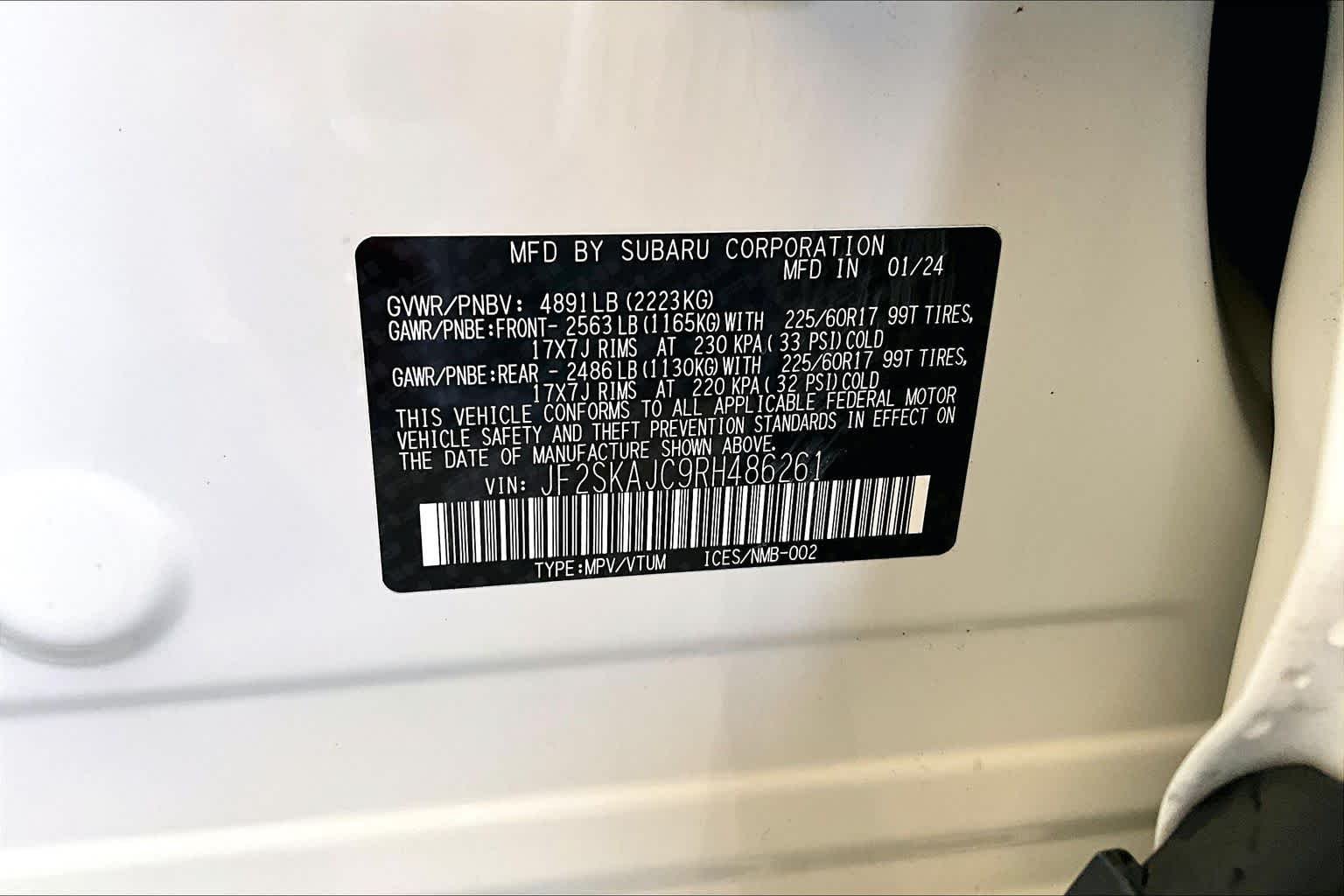 Used 2024 Crystal White Pearl Subaru Wilderness image 32