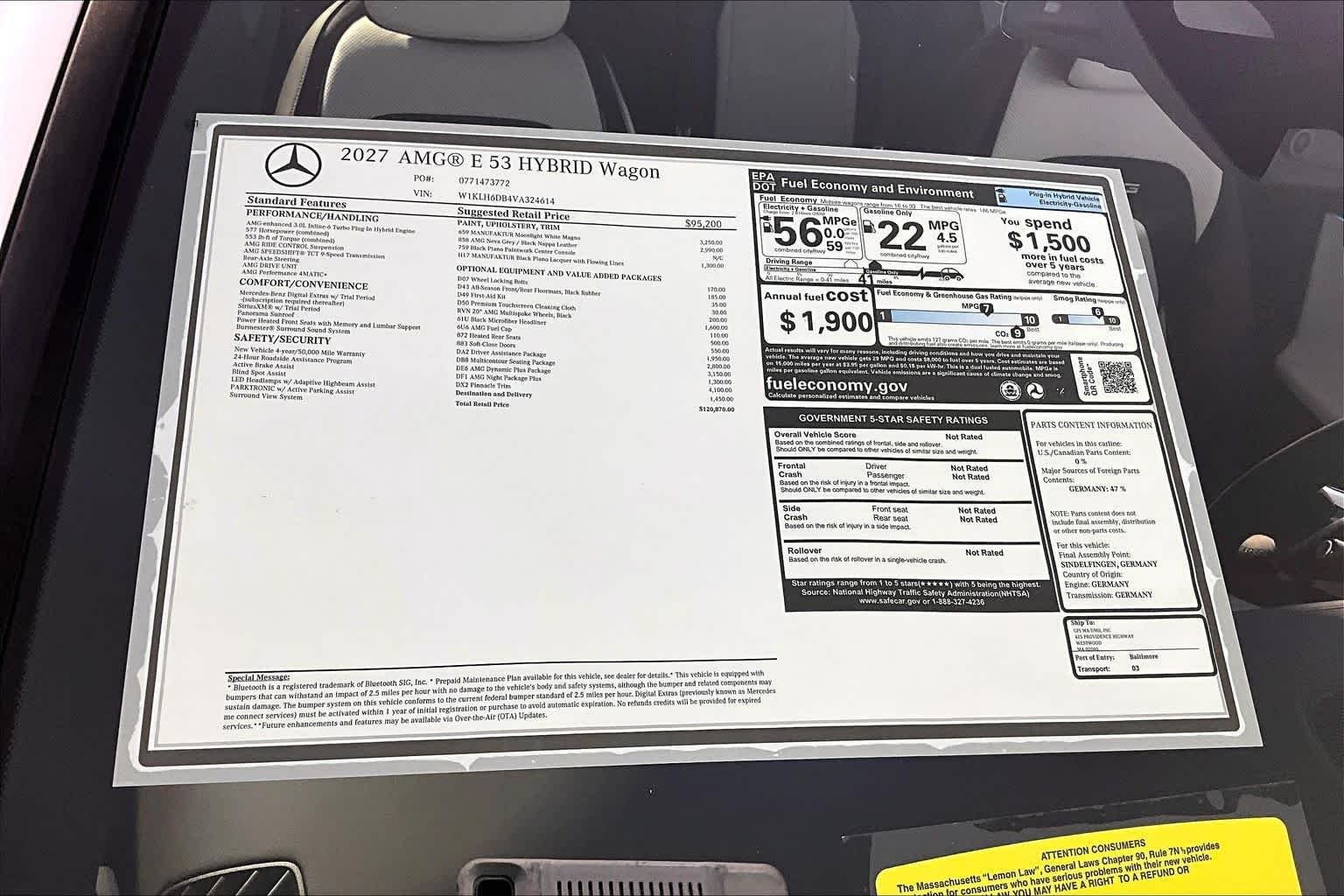 New 2027 MANUFAKTUR Moonlight White Magno Mercedes-Benz AMG® E 53 Hybrid image 18