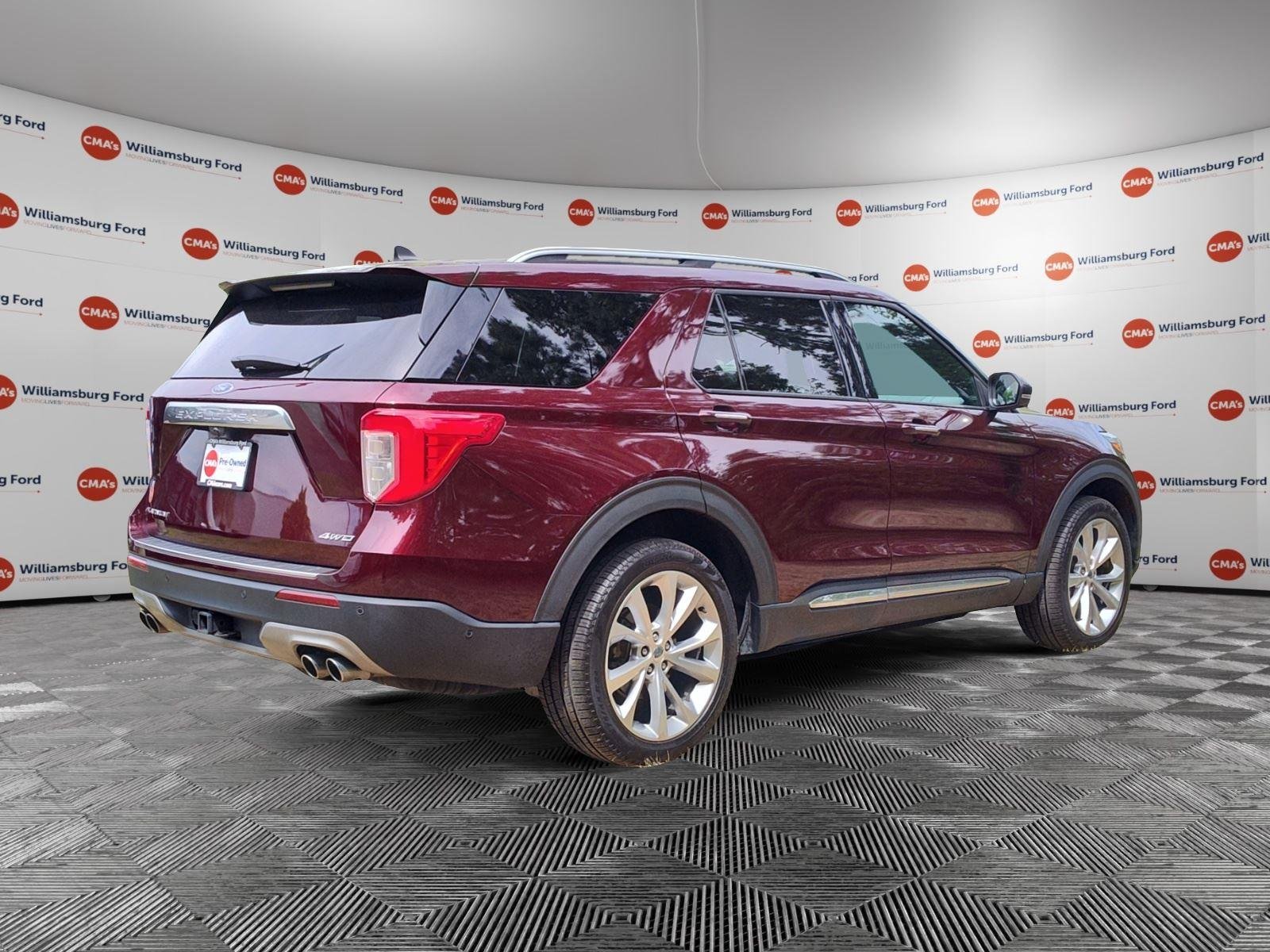 Used 2022 Burgundy Velvet Metallic Tinted Clearcoat Ford Platinum image 5