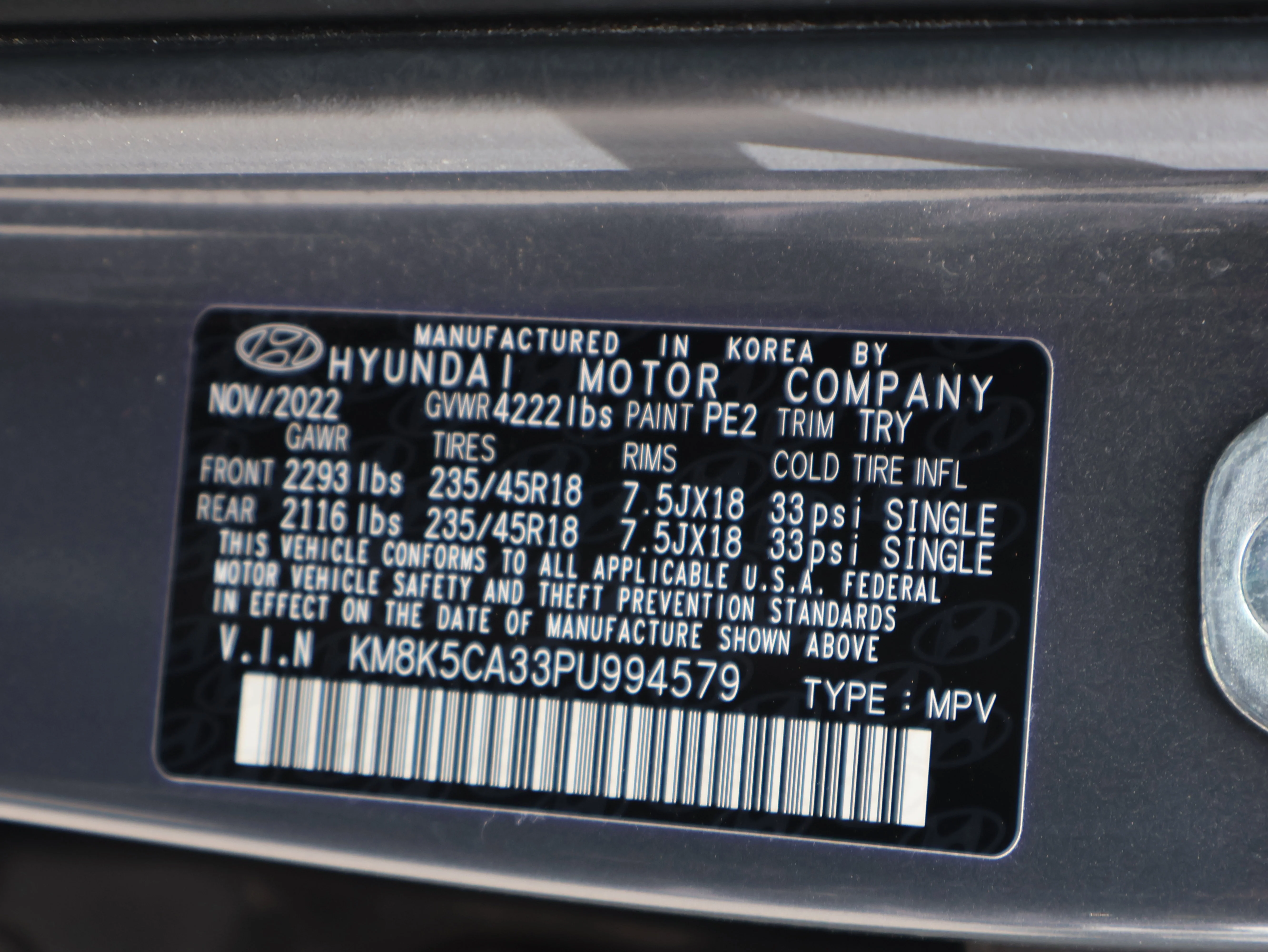 Used 2023 Ecotronic Gray Hyundai Limited image 30