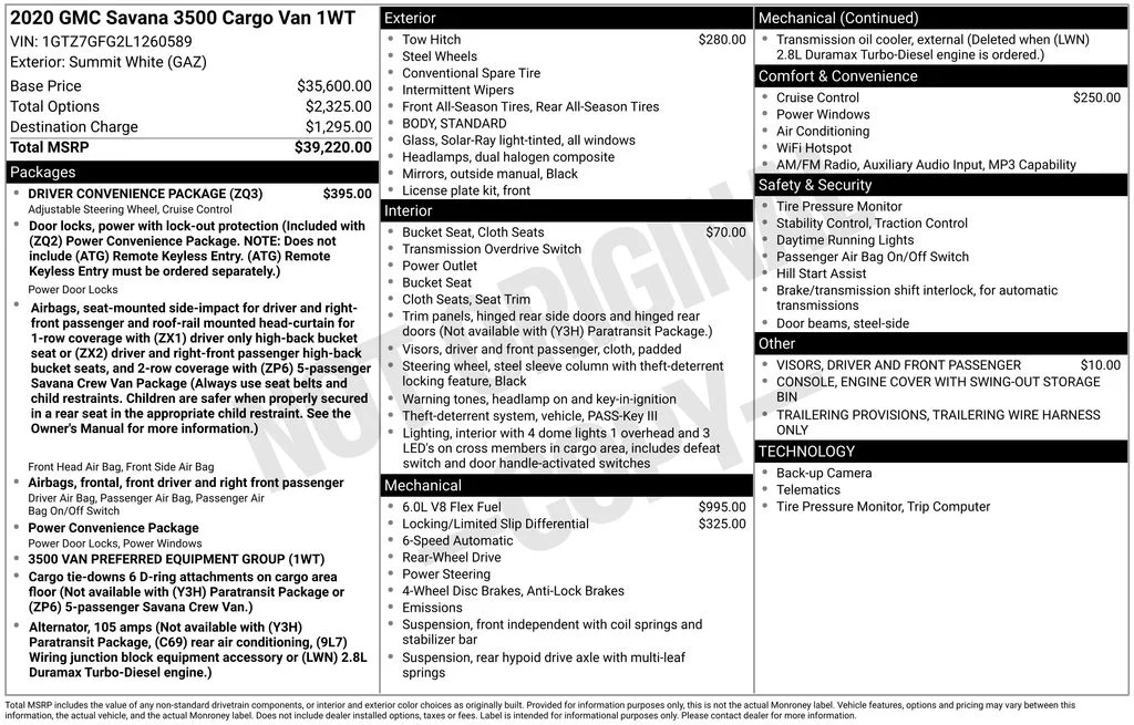 Used 2020 White GMC Work Van image 17