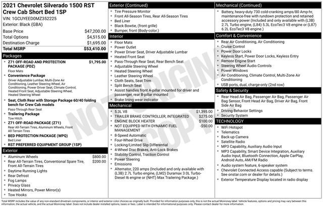 Certified Used 2021 BLACK Chevrolet RST image 33