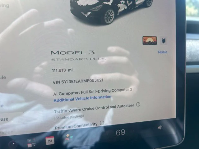 Used 2021 Solid Black Tesla Standard Range Plus image 10