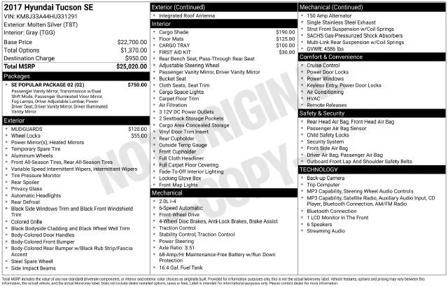 Used 2017 Molten Silver Hyundai SE image 24