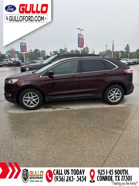 Used 2021 Burgundy Velvet Metallic Tinted Clearcoat Ford SEL image 3