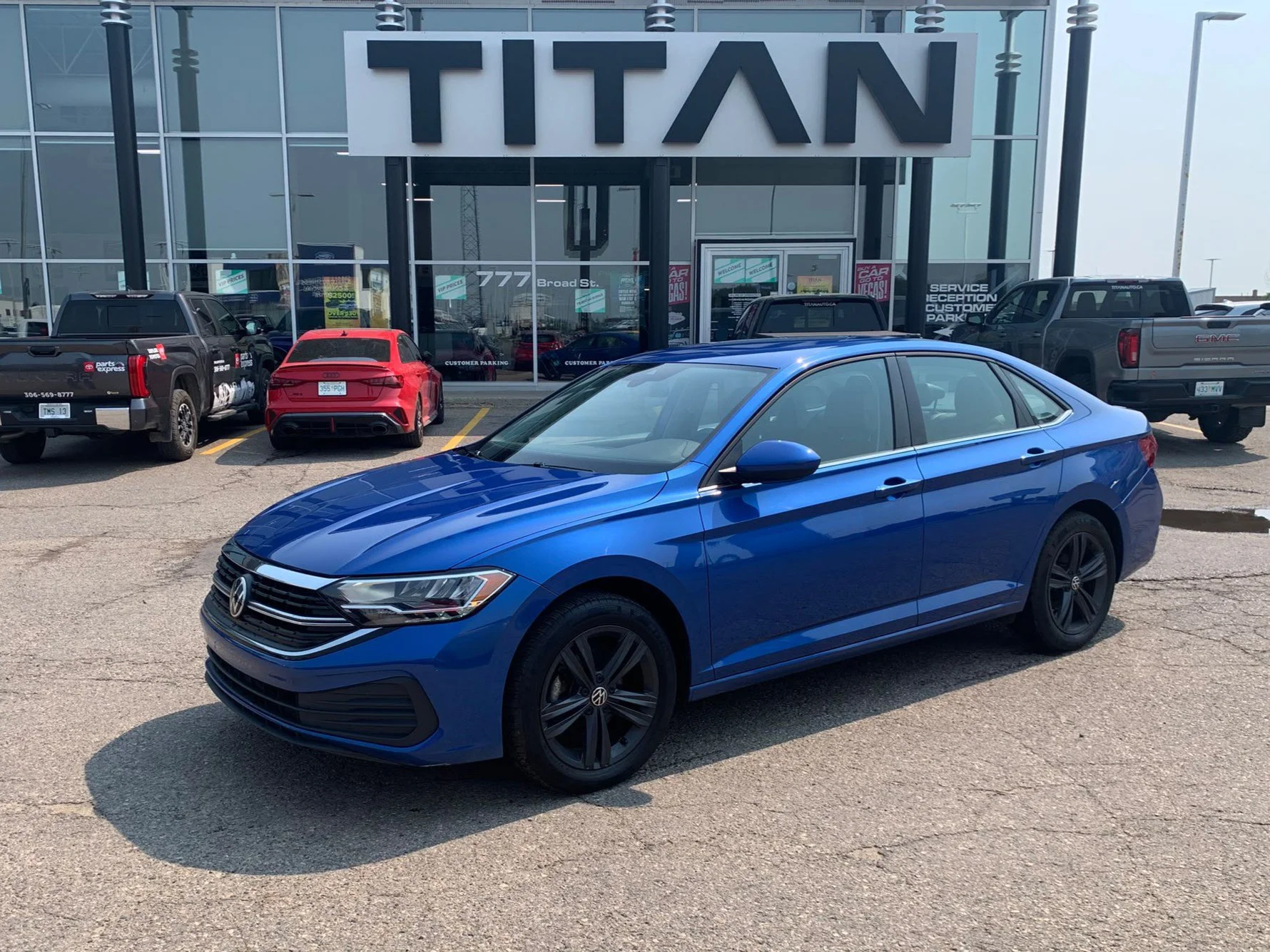 Certified Used 2023 Rising Blue Metallic Volkswagen Comfortline*Htd Leather | Htd Wheel | Adaptive Cruise | Remote Start | Lane Keep Assist | CarPlay image 2