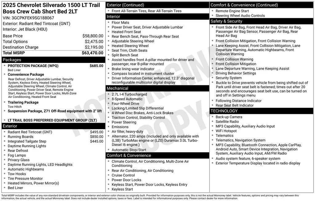 Used 2025 Red Chevrolet LT Trail Boss image 6