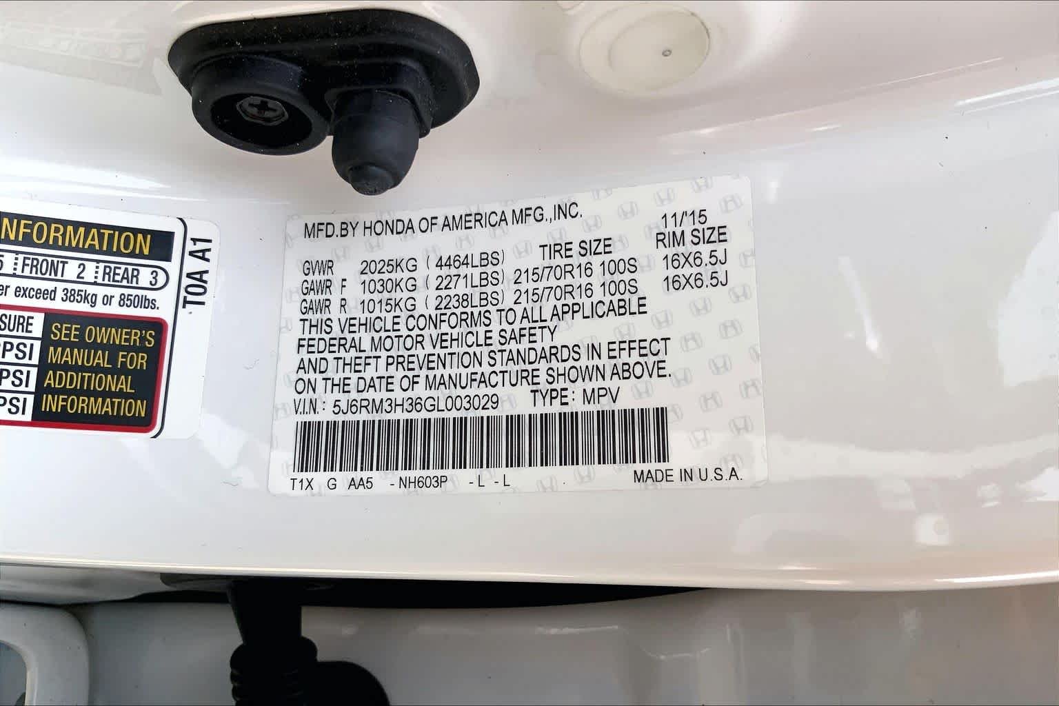 Used 2016 White Diamond Pearl Honda LX image 30