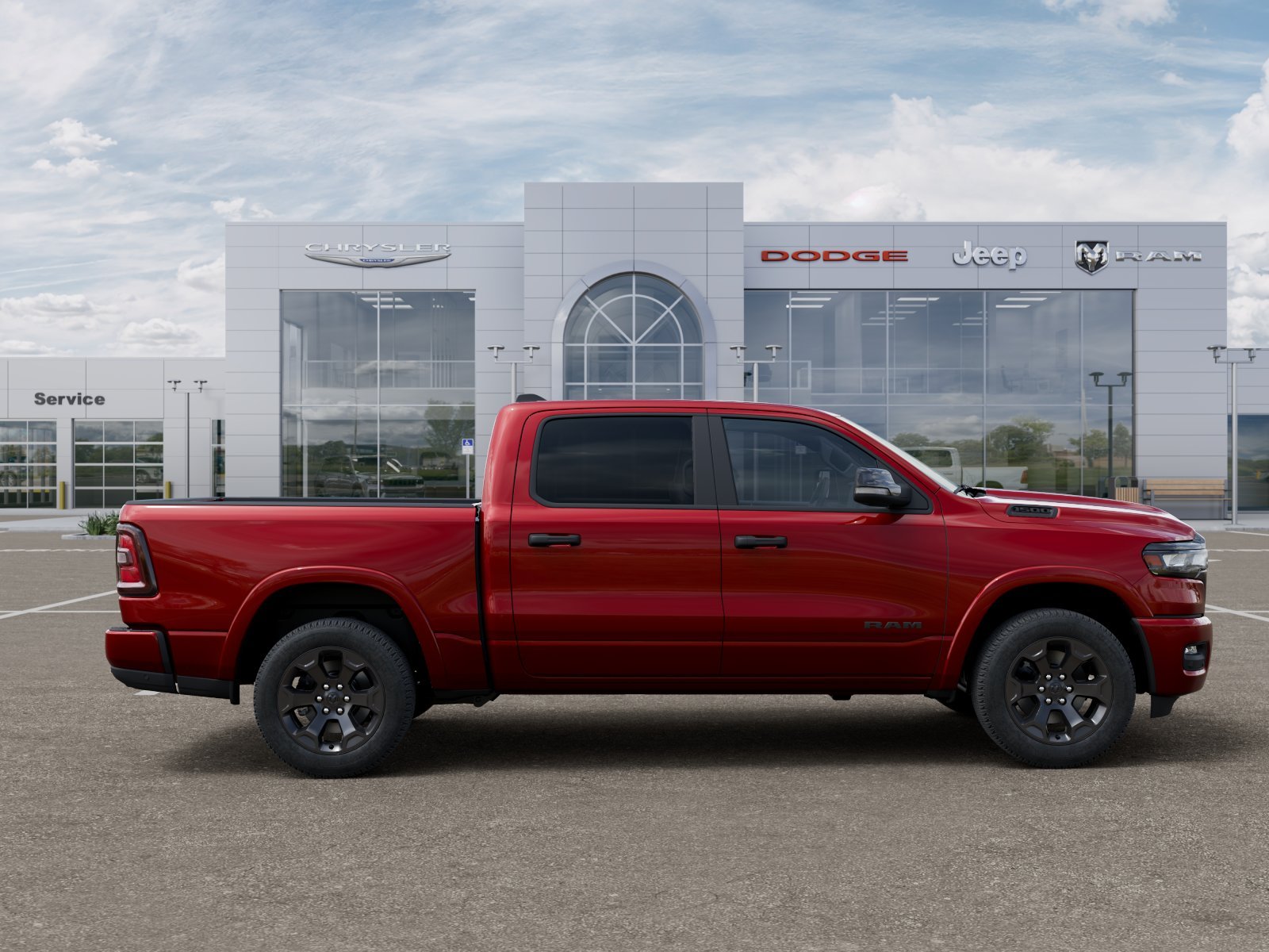New 2026 Molten Red Pearl-Coat Exterior Paint RAM Big Horn Crew Cab 4x4 5