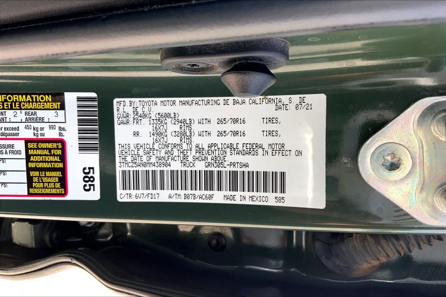Used 2021 Army Green Toyota TRD Off Road image 36