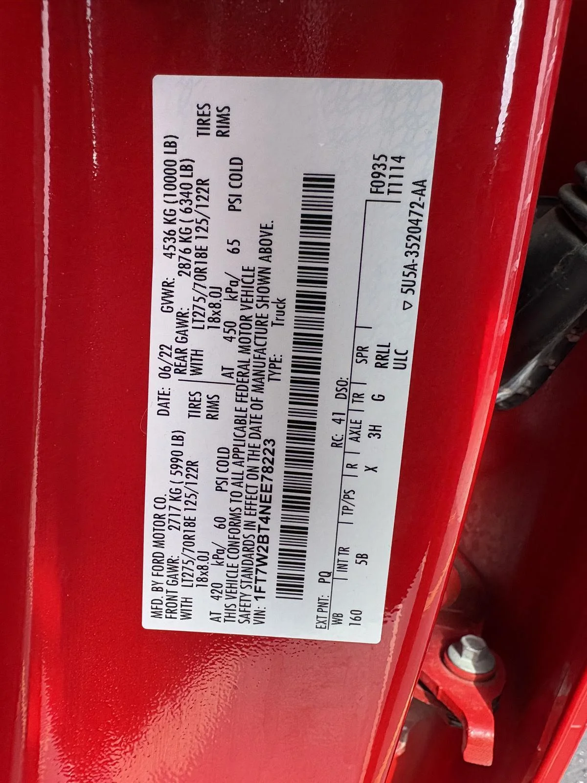 Used 2022 Race Red Ford Lariat image 18
