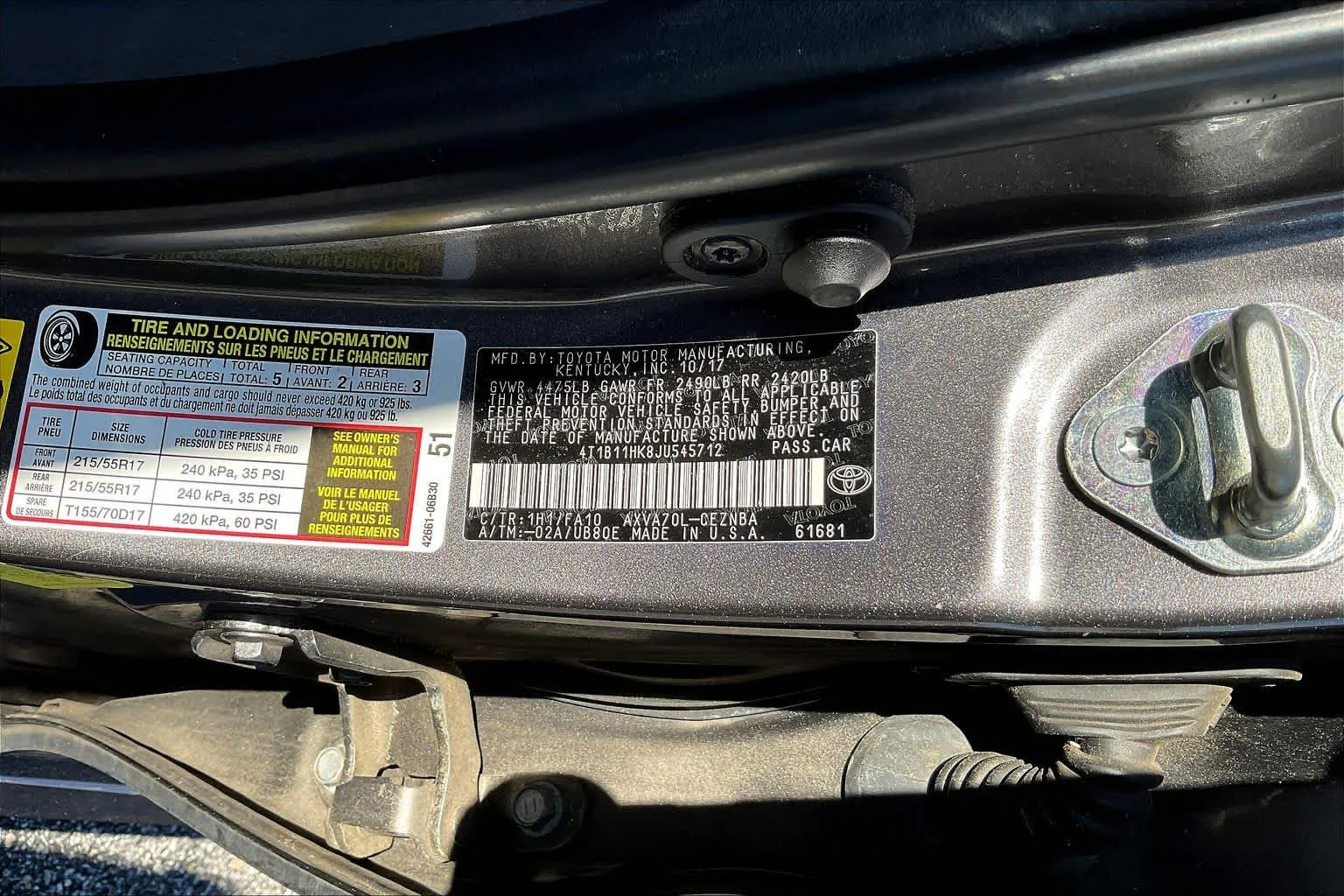Used 2018 Predawn Gray Mica Toyota LE image 32