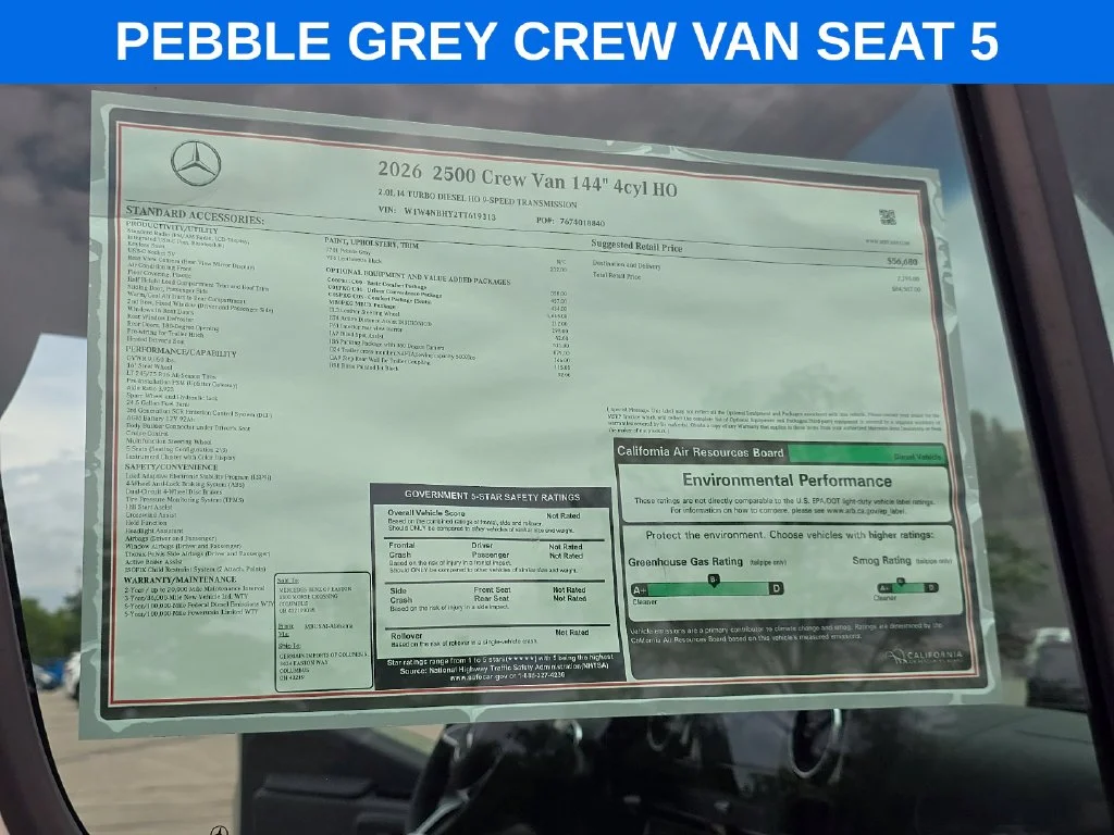 New 2026 Pebble Grey Mercedes-Benz Crew 144 WB image 7