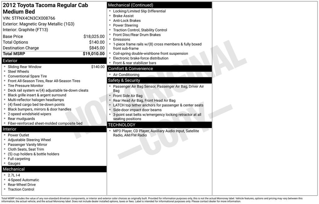 Used 2012 Gray Toyota Base image 9