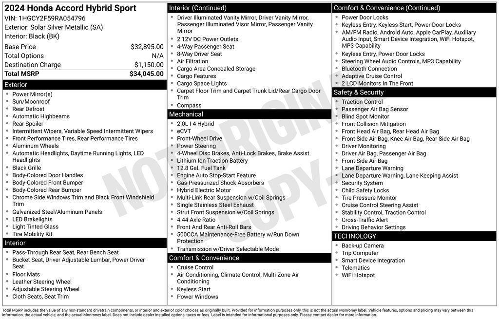 2024 Honda Accord Hybrid Sport - Photo 34