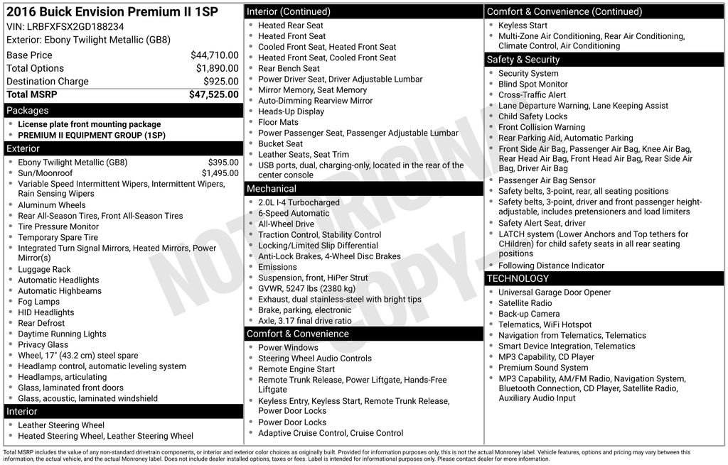 Used 2016 Ebony Twilight Metallic Buick Premium II image 6