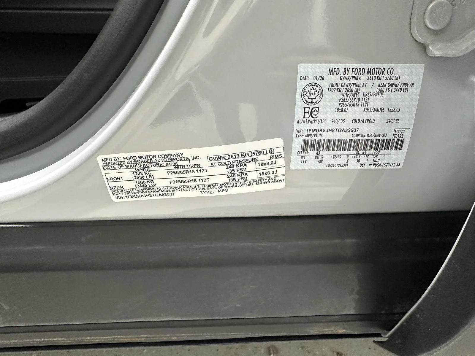 Used 2026 Space White Metallic Ford Tremor image 27