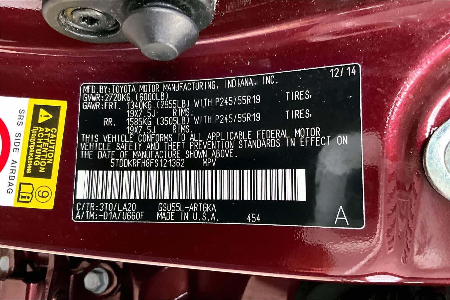 Used 2015 Ooh La La Rouge Mica Toyota Limited Platinum image 35