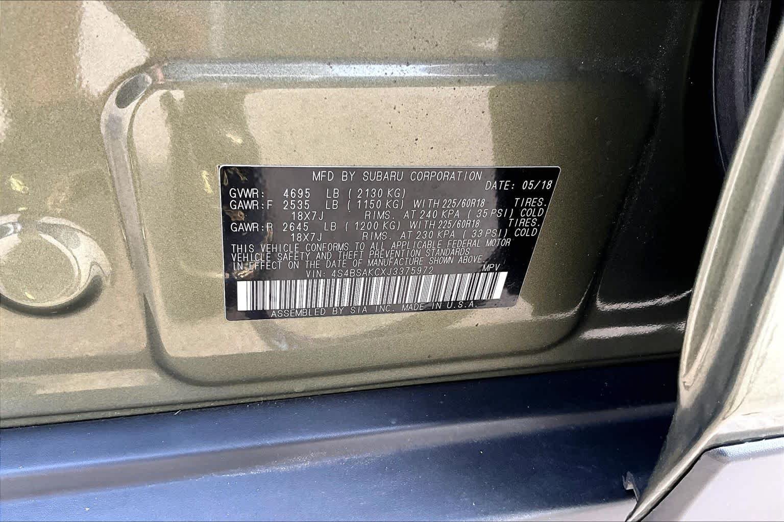 Used 2018 Wilderness Green Metallic Subaru Limited image 35