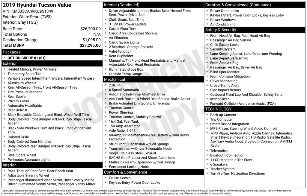 Used 2019 White Hyundai Value image 6