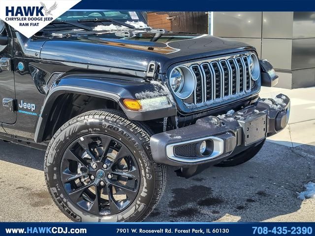 Certified 2025 Jeep Wrangler 4xe Sahara 4XE with VIN 1C4RJXP61SW599708 for sale in Forest Park, IL