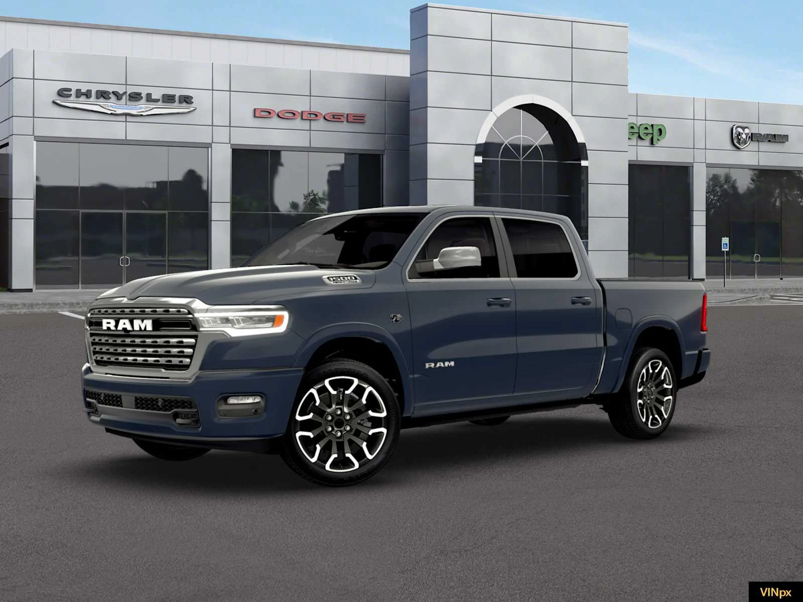 New 2026 Forged Blue Metallic Exterior Paint RAM Longhorn image 2